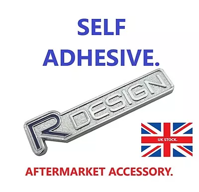 R DESIGN BLUE/CHROME  Metal Adhesive Badge Logo   Fits Volvo • £4.95