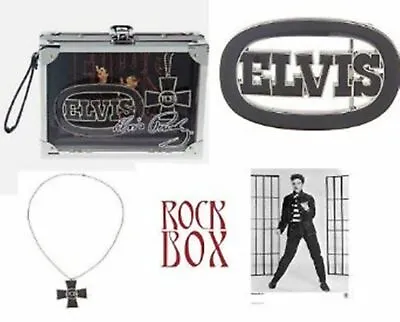 Elvis Presley Collection Belt Buckle TCB Necklace Rock Box Limited Edition Items • $13.92