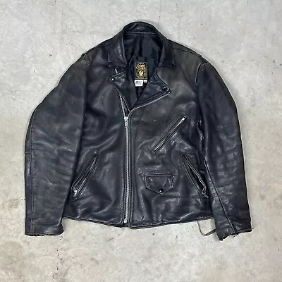 Vintage Genuine Gypsy Leather USA Biker Jacket For Harley Riders 46 New York • $120