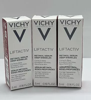 NEW 3X Vichy Liftactiv Retinol Serum Deep Wrinkle Travel Size Mini 5ml/0.16oz Ea • $20.11
