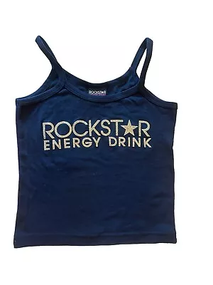 Rockstar Energy Drink Women’s Tank Top  Small Black Gold Metallic 90’s Grunge • $12.99