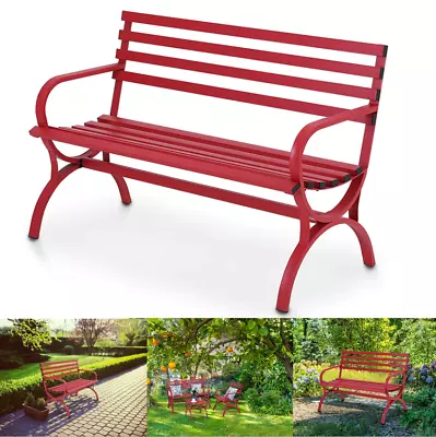 Outdoor Bench Patio Chair Metal Garden Furniture Deck Backyard Park Porch Seat • $109.99