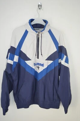 £12.49 • Buy Vintage Hummel Blue And White 1/4 Zip Jacket - Large