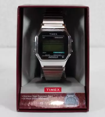 Timex Indiglo Digital Stainless Expansion Band 30 Meter H20 Resist Watch NEW 285 • $31.99