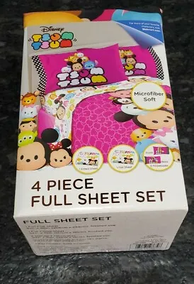 Disney Tsum Tsum Mickey Minnie Tigger 4 Piece Full Sheet Set  Bedding • $17.50