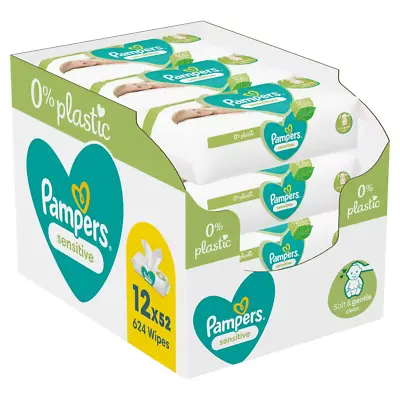 Pampers New Baby Wet Wipes 0% Alcohol Plant-based Fibres New-born - 624 Wipes • £23.99