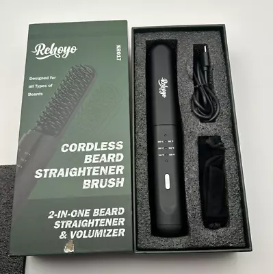 Beard Straightener For Men REHOYO Cordless Heated Hair & Beard Brush • $29.99