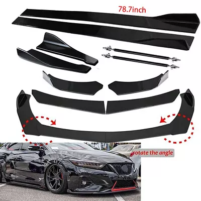 Front Bumper Lip Splitter Spoiler Side Skirt Strut Rod For Nissan Maxima • $79.99