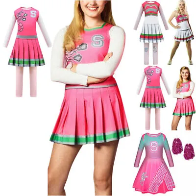 Disney Zombies 2 Cosplay Cheerleader Festive Girls Kids Fancy Dress Outfits UK • £14.35