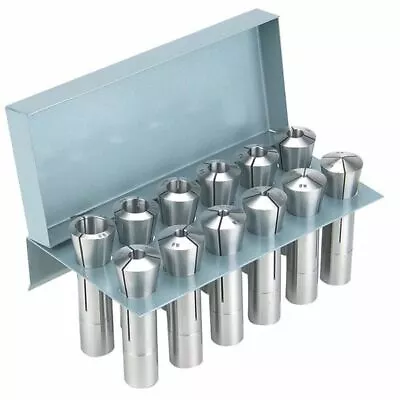 TTC R8-12ST 12 Pc 1/8 -3/4  X 16ths + 7/8  R8 Collet Set W/Covered Collet Rack • $94.99