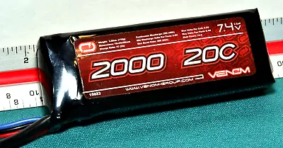 Venom 20C 2S 2000mAh 7.4V LiPo Battery W/EC3 Plug. NEW • $16.50