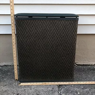 Vintage Burlington Laundry Hamper Wicker Dark Green Mid Century Modern Retro • $62.99