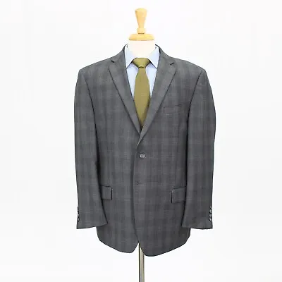 Joseph & Feiss 44S Gray Sport Coat Blazer Jacket Check 2B Wool • $49.99