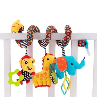 Baby Plush Crib Toys Spiral Hanging Infant Interactive Cot Cute Bed Stroller • £5.29