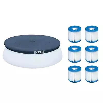 Intex 10' Easy Set Pool Round Debris Cover + Type H Filter Cartridges (6 Pack)  • $27.99