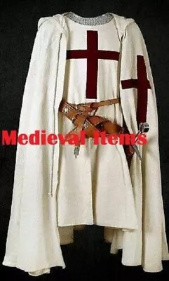 Medieval Costume Tunic & Cloak Knight Surcoat Mens Cape Tabard Reenactment LARP • £114.99