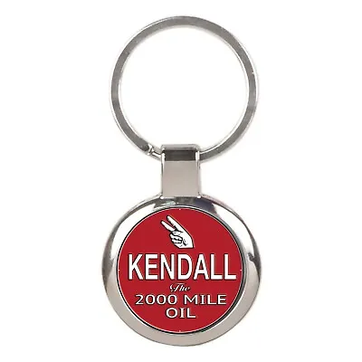 Kendall Motor OIL Vintage Art Ring Key Chain Chrome Finish Key Fob • $9.95