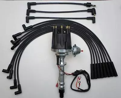 BIG BLOCK CHEVY 348 409 PRO SERIES BLACK Small Cap HEI Distributor & Plug Wires • $215.95