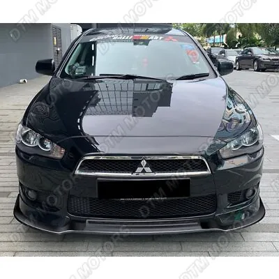 For 2008-2015 Mitsubishi Lancer RA-Style Painted Black Front Bumper Spoiler Lip • $102.99