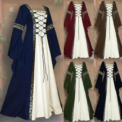 Medieval Renaissance Dress Women's Vintage Halloween Gothic Costume Party Dress • $25.70