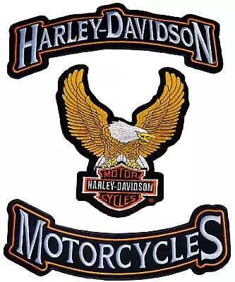 Motorcycle Harley-Davidson Eagle Patches Biker Vest Back Big Eagle Set Patches • $29.99