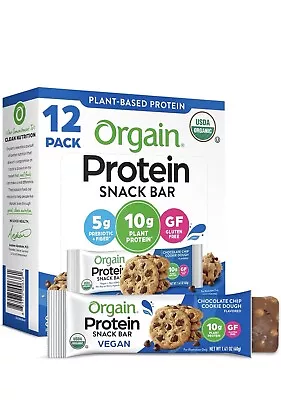 Orgain Organic Plant Based Chocolate Chip Protein Bar 1.41oz - 12 Count • $17