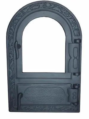 Cast Iron Fire Door Clay Bread Oven Pizza Stove Fireplace Grey (PY) 50 X 33 • £215.04