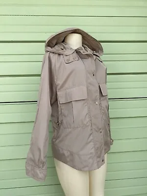 New ZARA WOMAN BEIGE CAMEL WATER-REPELLENT JACKET WITH HOODIE Size S #4762k • $18.16