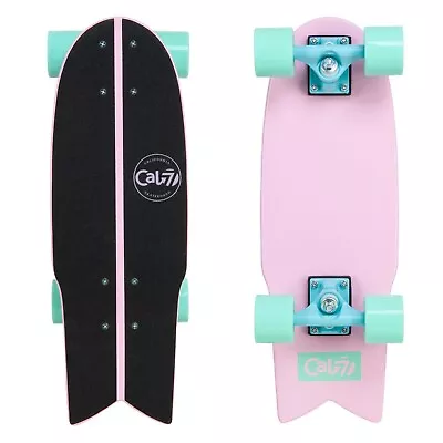 Preowned Cal 7 Fishtail Deck 22-inch Mini Cruiser Skateboard (Pansy) • $14.99