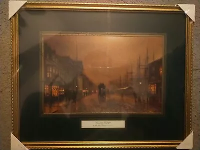 £20 • Buy Vintage - Greenock By Lamplight - John Atkinson Grimshaw Print - Framed
