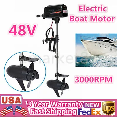 48V 1800W Electric Outboard Trolling Motor Dinghy Fishing Boat Engine HANGKAI  • $282.94