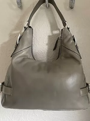 Michael Kors Saddle Lt Gray Leather Medium Hobo/Tote Shoulder Bag...EUC! • $149.99