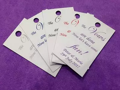 50 X Personalised Wedding Favour Tags Vows Thankyou • £4.50