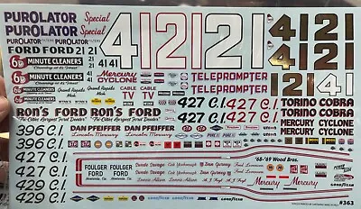 PPP Wood Brothers 21/41/121 67-70 Purolator Mercury Cyclone Torino 1/25 Decal • $9.88