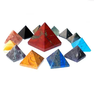 1 X Genuine Gemstone Pyramid Chakra Balancing Meditation Energy Clearing 15mm • £2.99