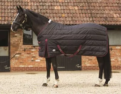 JHL Essential Lightweight Stable Rug 150g Light Weight Black/Burgundy 5'6-7'0 • £39.99