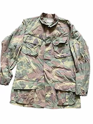 US Military Vietnam Era Army Uniform Poplin Class 2 Camo Top Slant Pocket Coat • $65