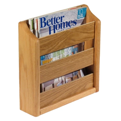 $54.40 • Buy Wooden Mallet Oak Magazine Rack, Wall Mount Or Tabletop, Light Oak