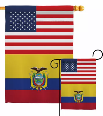 Ecuador US Friendship Garden Flag Regional Decorative Gift Yard House Banner • $15.95