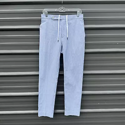 Polo Ralph Lauren Seersucker Pants Mens 32X32 White/Blue Striped Slim Fit • $98