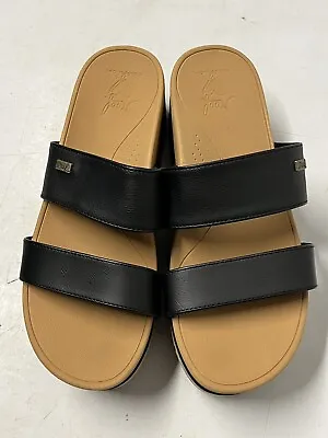 Reef Cushion Banded Horizon Black 3” Leather & Synthetic Slide Sandals 9 / 40 • $29.69