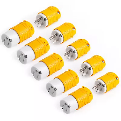 Extension Cord 5pc Female 5pc Male Replacement Electrical End Plugs 15AMP 125V • $22.99