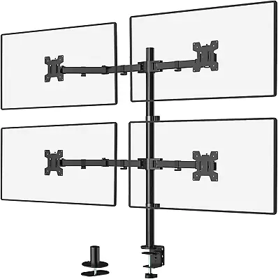 Quad Monitor Desk Mount 4 Monitor Stand Fits Heavy Duty Computer Screen Up To 2 • $84.99