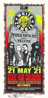 MINT & SIGNED White Zombie RHH Melvins 1995 Detroit Arminski Handbill  • $19.99