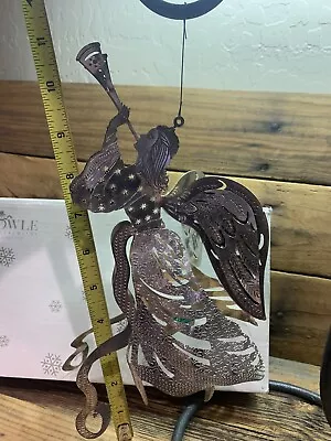 RARE Towle Silversmiths 3D Etched Herald Angel Silver Plated Christmas Ornament • $29.75