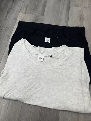 CABI Long Sleeve V-neck Tshirt (lot Of 2) Oversized- Size M • $24.25