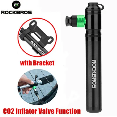 ROCKBROS 110PSI Mini Bike Pump & CO2 Inflator Valve Presta Schrader Bicycle Pump • $19.89