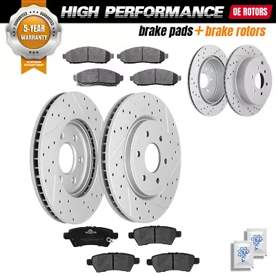 Front Rear DRILLED Rotors Ceramic Brake Pads For V6 2005-2012 Nissan Pathfinder • $164.27