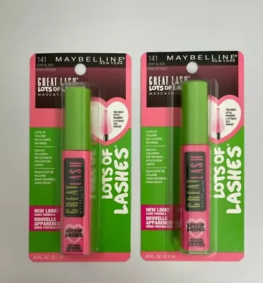 2 X Maybelline New York Lots Of Lashes Mascara Very Black [141] 0.43 Oz • $10.11