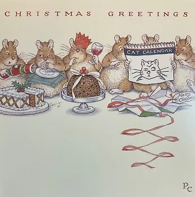 Charity Christmas Card~peter Cross~animals ~ Mice~christmas Lunch~single Card • £2.25
